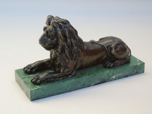 19th Century Antique Bronze of Recumbent Lion