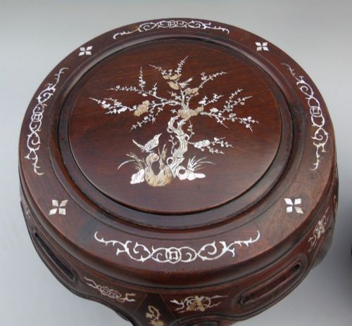 fig 1. Set of 3 Chinese Rosewood Barrel Tables