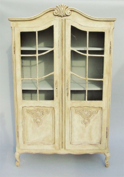 fig 1. Pretty Hand Painted French Glazed Cabinet