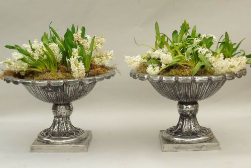 Superb Pair of Polished Antique Campana Urns