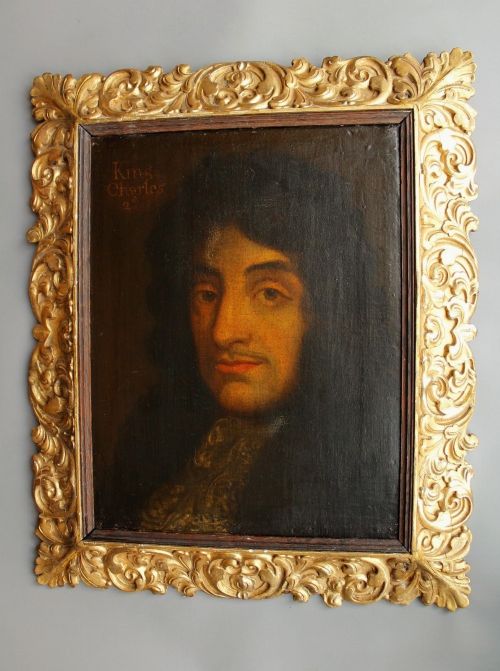 fig 3. Oil on Canvas Charles II Florentine Giltwood Frame 17th Century