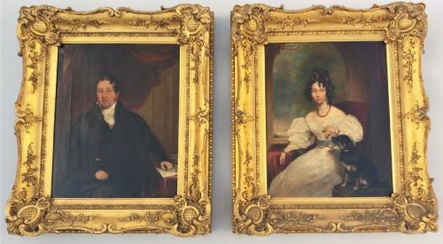 Good Pair of Victorian Oil Painting Portraits Follower of John Linnell