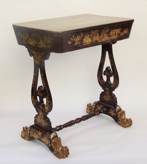 Antique Chinoiserie Sewing Table