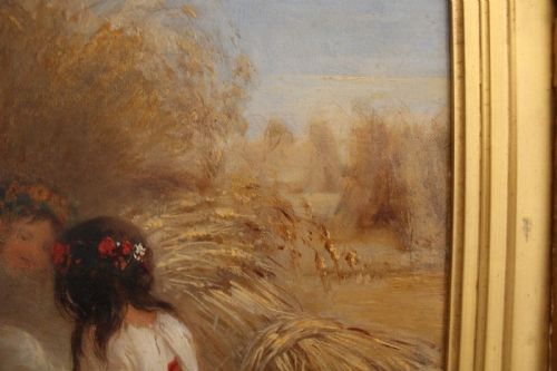 fig 1. In The Cornfield 19th Century Oil Painting Henry Le Jeune