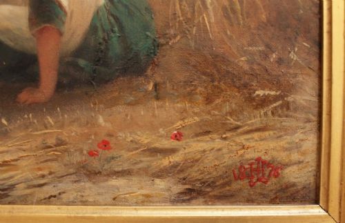 fig 4. In The Cornfield 19th Century Oil Painting Henry Le Jeune