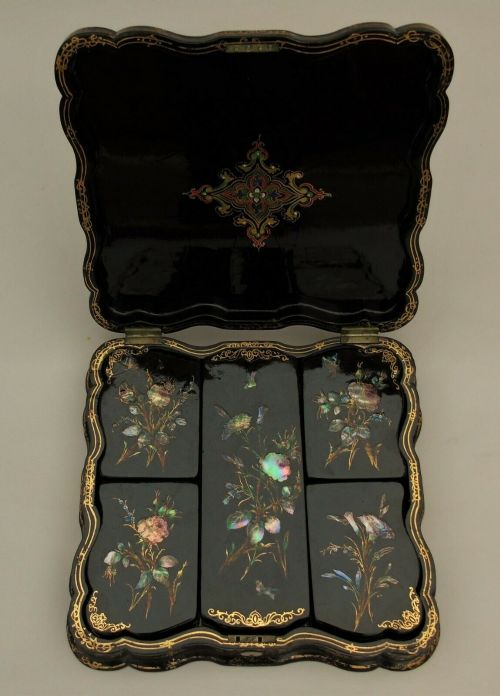 Mother of Pearl Papier Mache Jewellery Case