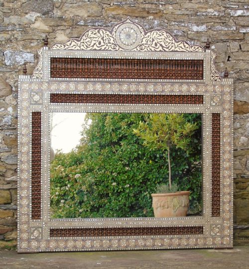 fig 1. Stunning Antique Inlaid Damascus Mirror Mother of Pearl