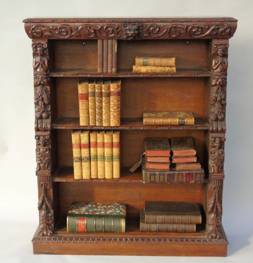 Victorian Carved Oak Dwarf Bookcase