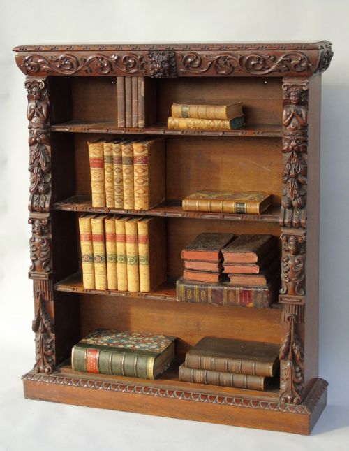 fig 1. Victorian Carved Oak Dwarf Bookcase
