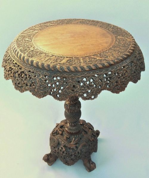 Beautifully Carved Anglo Indian Table Bombay