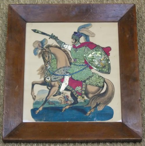 Antique Tinsel Picture Saint James of Spain