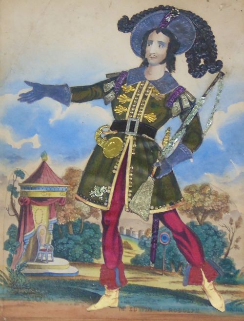 fig 1. Antique Tinsel Picture Mr Edwin as Rodolph