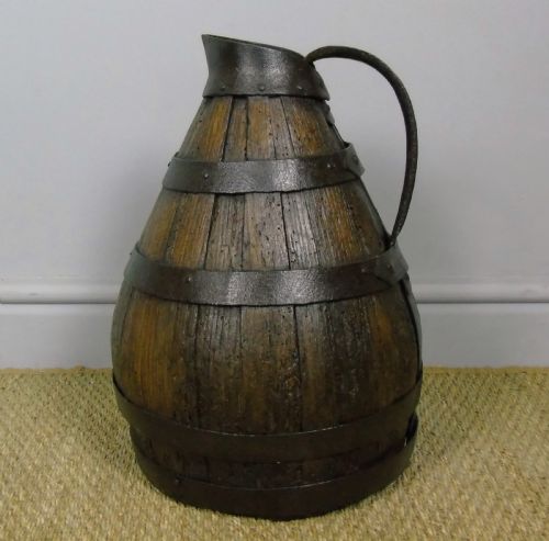 Charming Coopered Oak 19th Century Cider Jug