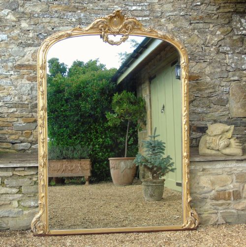 fig 1. Grand 19th Century Arched Gilt Mirror Floor Standing