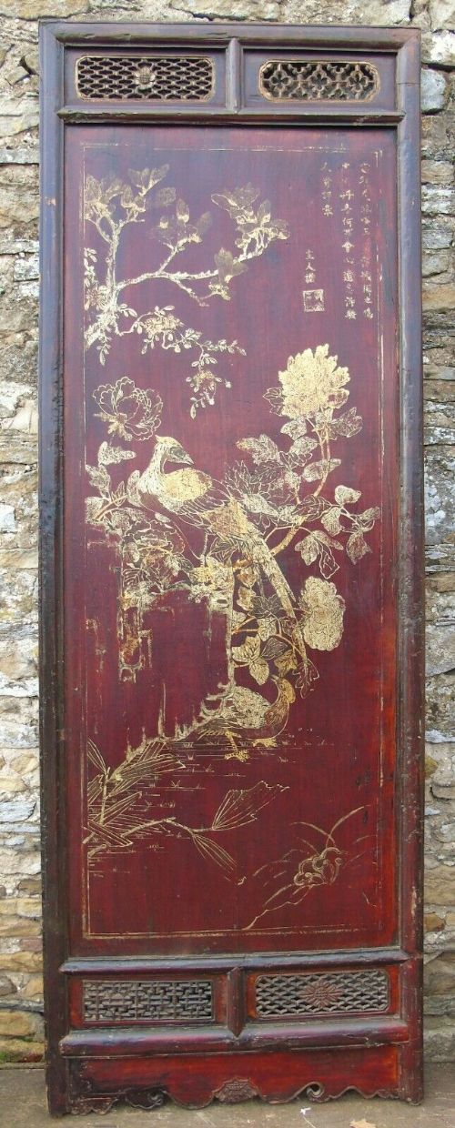 fig 1. Impressive Pair of Chinese Chinoiserie Lacquered Panels