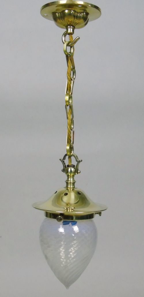 Good Arts & Crafts Hanging Light Vaseline Glass Shade