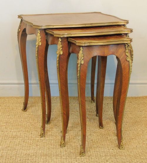 Antique French Nest of 3 Tables Ormolu Mounts