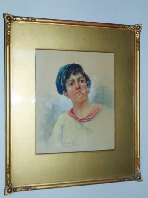 Watercolour Italian Youth Narcisco Scotti