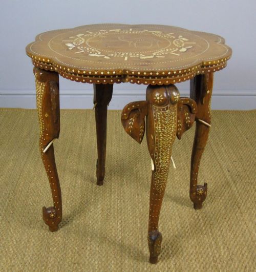 Antique Indian Inlaid Elephant Table