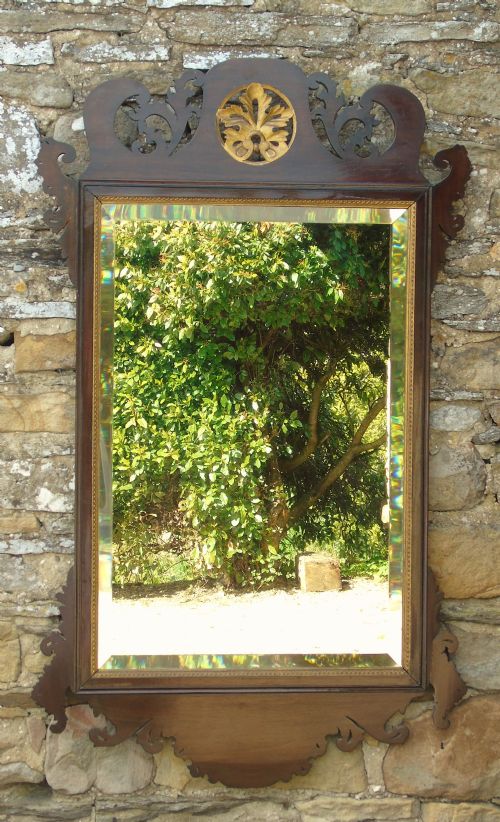 fig 1. Good Large Georgian Mahogany Fretwork Gilt Mirror