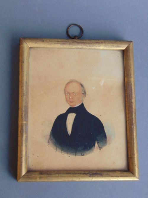 Georgian Gentleman Watercolour Portrait Miniature