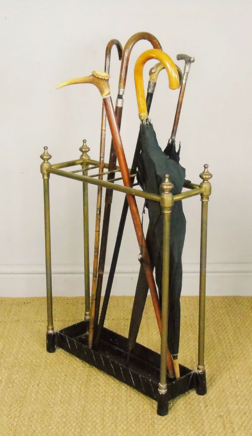 Late Victorian Brass & Cast Iron Stick Stand