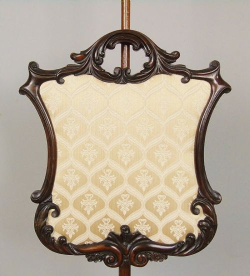 fig 1. Good Quality Victorian Mahogany Pole Screen