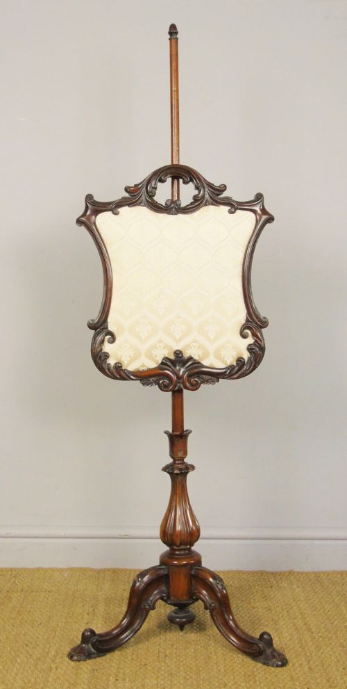 Good Quality Victorian Mahogany Pole Screen