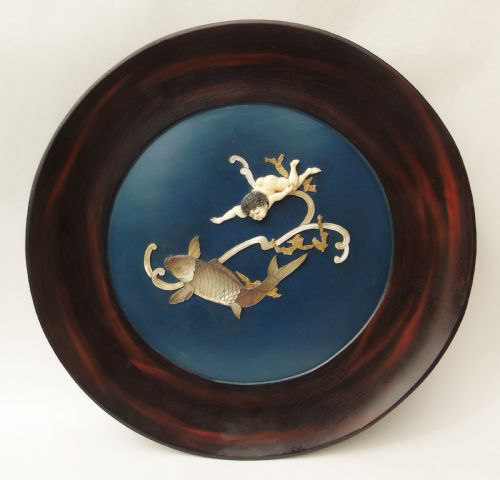 Rare Shibayama Plaque Japanese Meiji