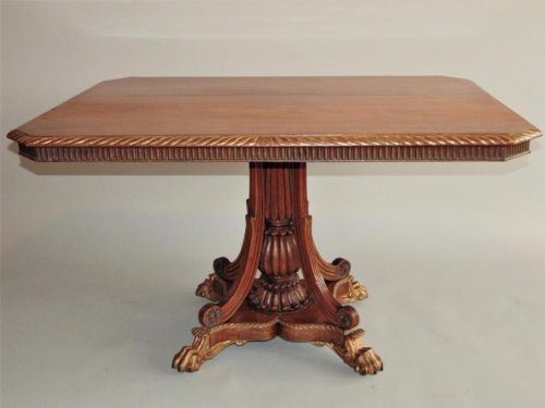 Fine Regency Rosewood and Parcel Gilt Library Table