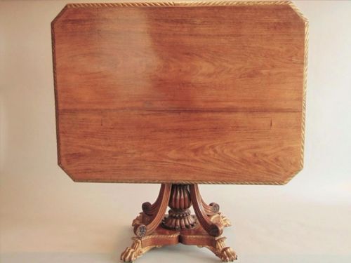 fig 1. Fine Regency Rosewood and Parcel Gilt Library Table