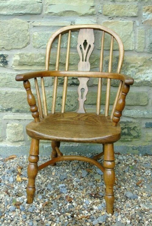 Child’s Antique Oak Windsor Chair
