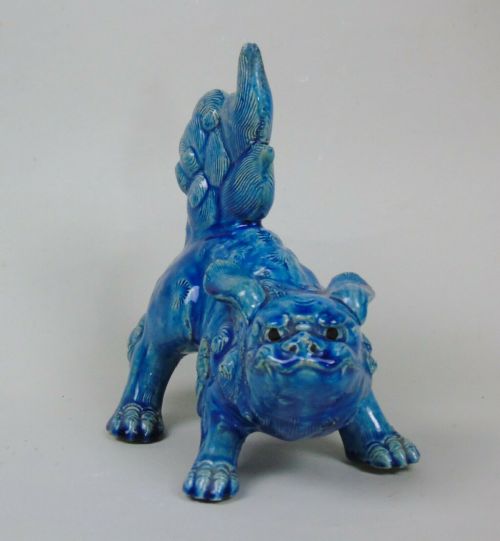Antique Chinese Blue Glaze Kylin Fo Dog