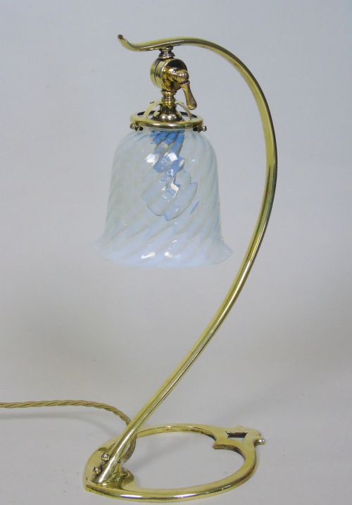 Beautiful Art Nouveau Adjustable Brass Table Lamp