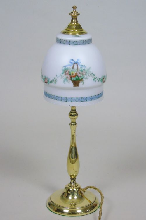 Pretty Antique Brass Art Nouveau Table Lamp