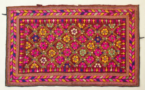 Early 20th Century Indian Embroidery Wedding Tapestry