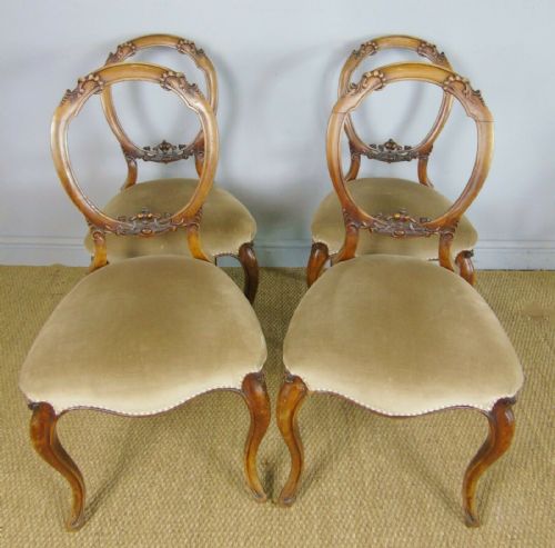 fig 1. Set of Four Mahogany Balloon Back Chairs