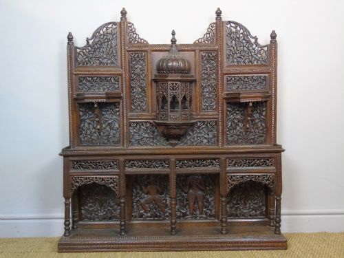Stunning 19th Century Carved Anglo Indian Hardwood Display Shelves