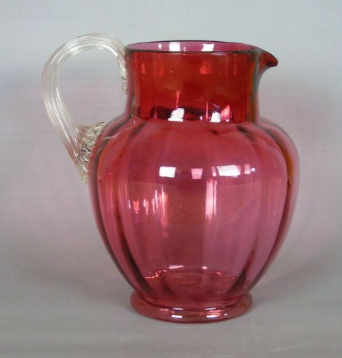Large Victorian Cranberry Glass Jug