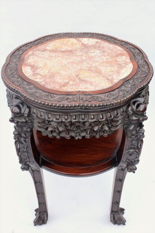 fig 2. Superb Quality Chinese Rosewood Table with Rouge Marble Top