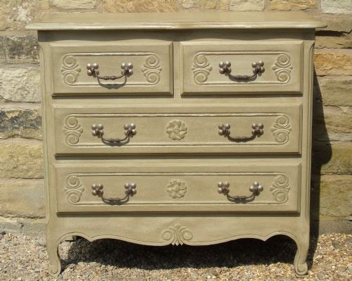Pretty French Hand Painted Chest of Drawers