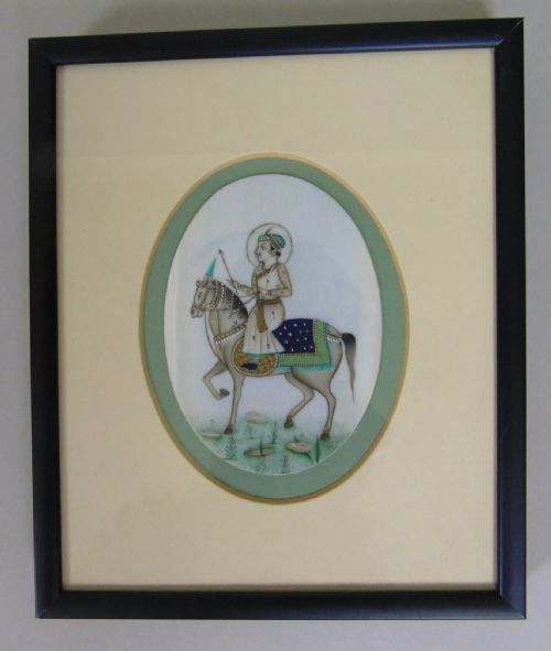 Antique Indian Painting Archer on Horseback