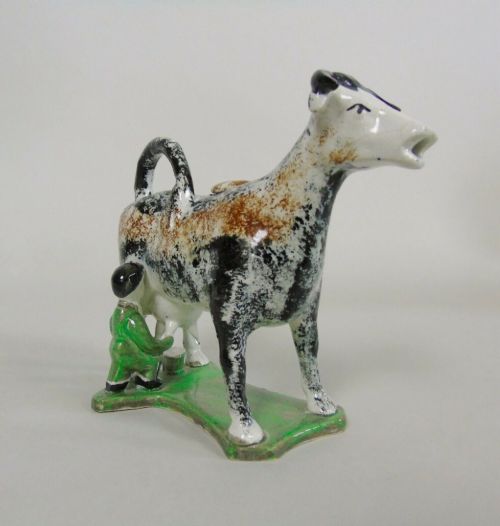 Early 19th Century Pratware Cow Creamer