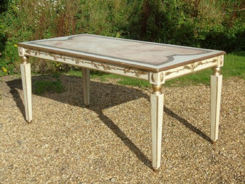 Elegant Venetian Hand Painted & Faux Marbleised Table