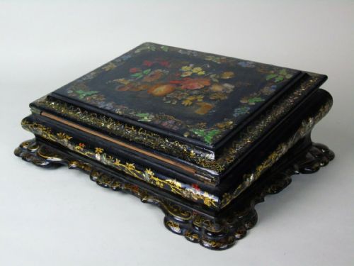 fig 1. Antique Hand Painted Writing Box 19th Century