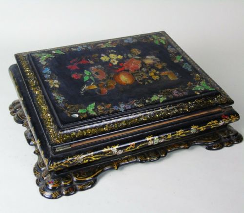 Antique Hand Painted Writing Box 19th Century