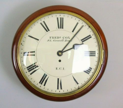 19th Century Mahogany Fusee Wall Clock Fred Cox