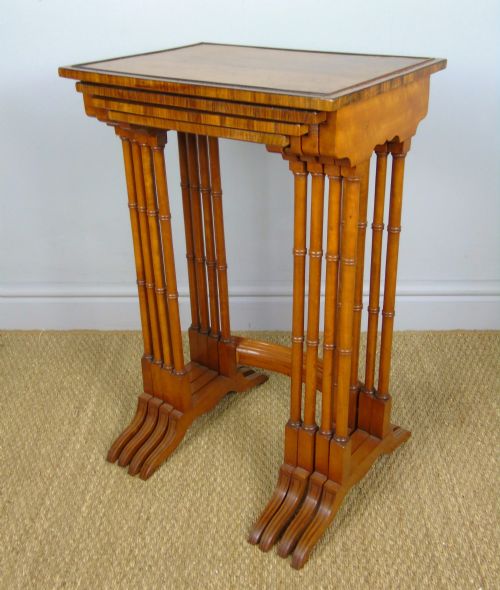 fig 1. Good Edwardian Quartetto Nest of 4 Satinwood Tables