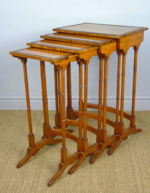 Good Edwardian Quartetto Nest of 4 Satinwood Tables