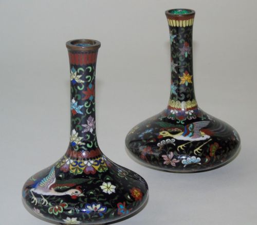 Antique Japanese Meiji Cloisonne Vases